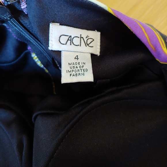 Y2K Cache Silk Cap Sleeve Square Neck Ruched Dress Padded Top - Picture 4 of 5